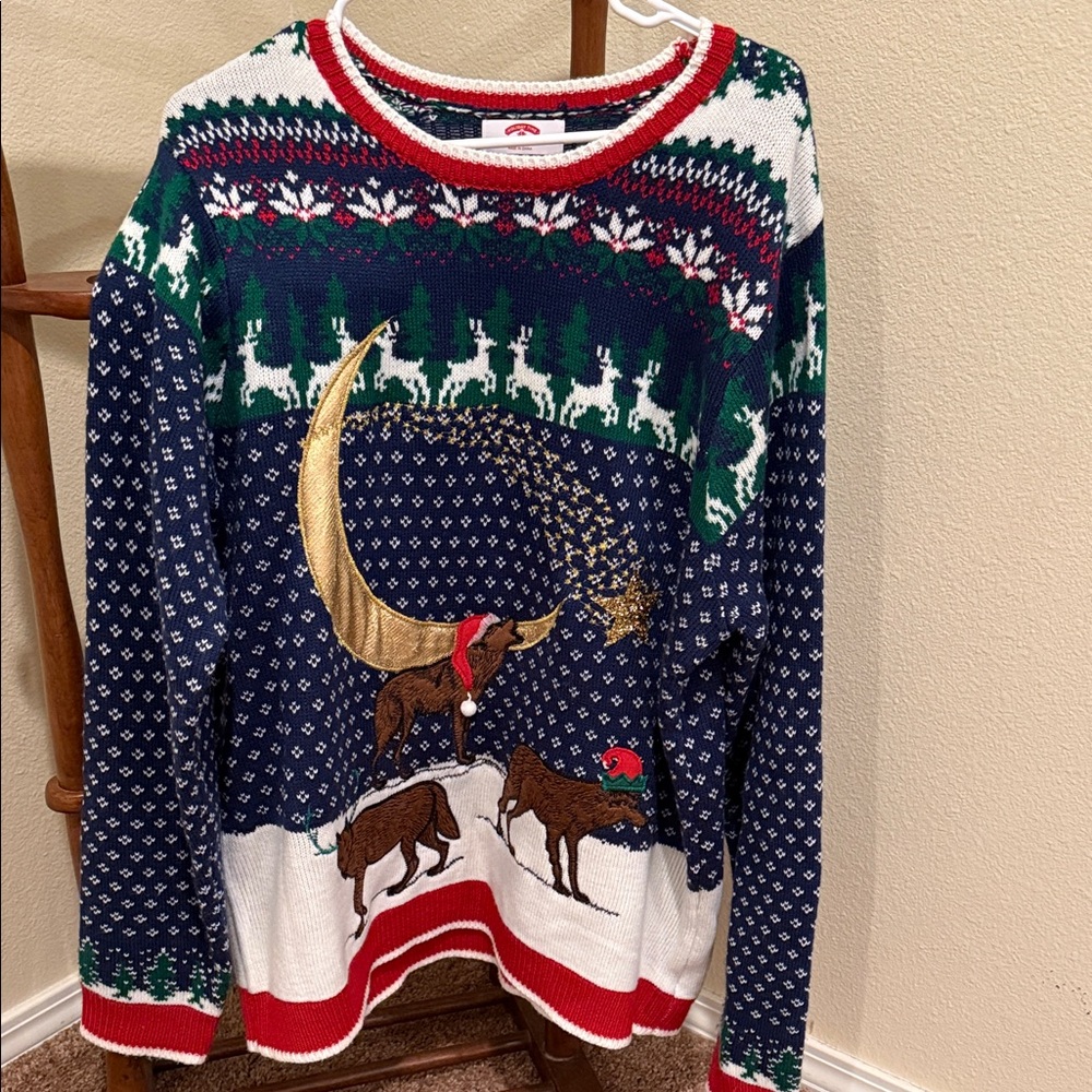 Christmas Sweater with Wolves